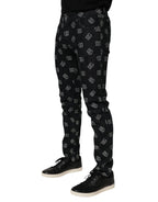 Dolce & Gabbana Black DG Monogram Cotton Skinny Denim Jeans - Zeiniez