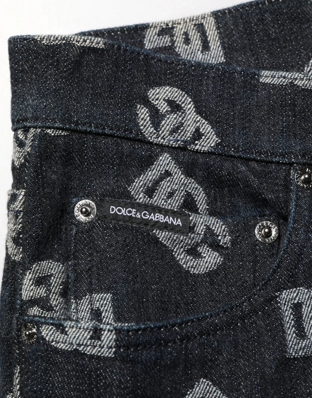 Dolce & Gabbana Black DG Monogram Cotton Skinny Denim Jeans - Zeiniez