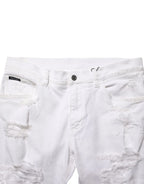 Dolce & Gabbana White Distressed Ripped Denim Trouser Jeans - Zeiniez