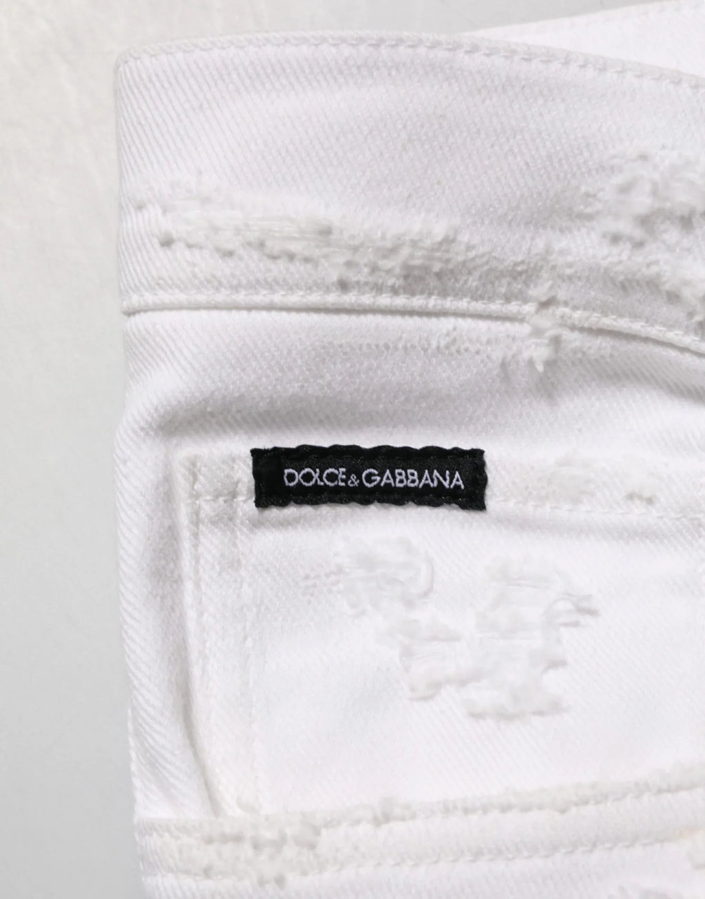 Dolce & Gabbana White Distressed Ripped Denim Trouser Jeans - Zeiniez