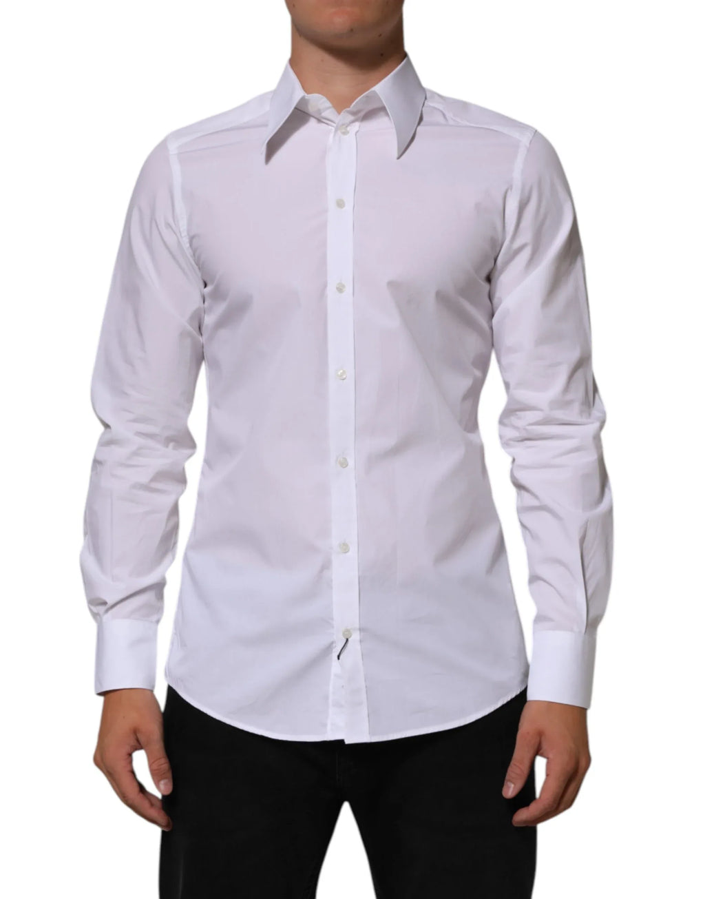 Dolce & Gabbana White Cotton MARTINI Men Formal Dress Shirt - Zeiniez