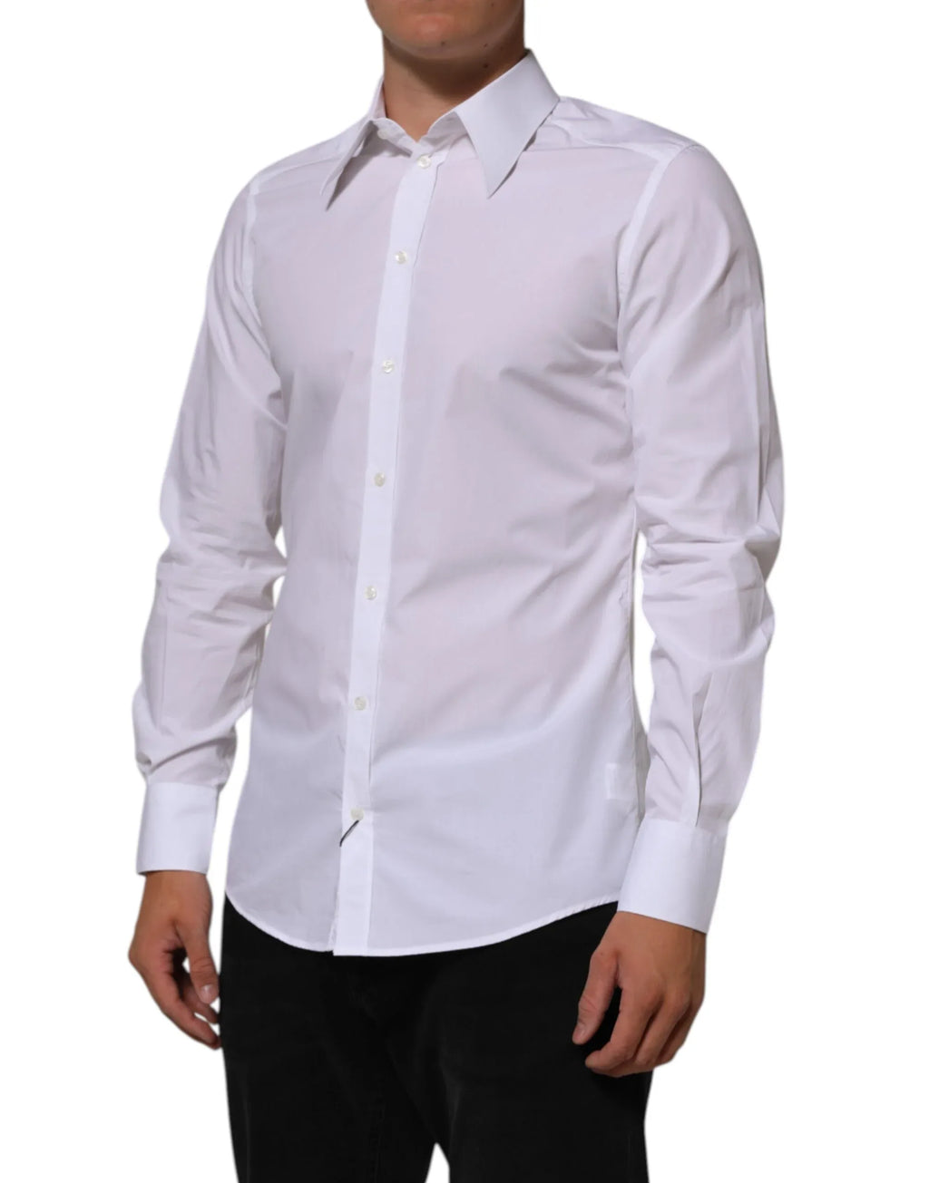 Dolce & Gabbana White Cotton MARTINI Men Formal Dress Shirt - Zeiniez