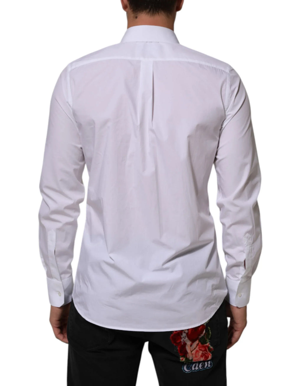 Dolce & Gabbana White Cotton MARTINI Men Formal Dress Shirt - Zeiniez