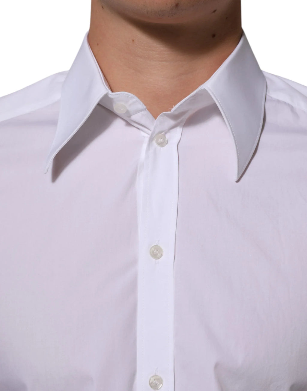 Dolce & Gabbana White Cotton MARTINI Men Formal Dress Shirt - Zeiniez