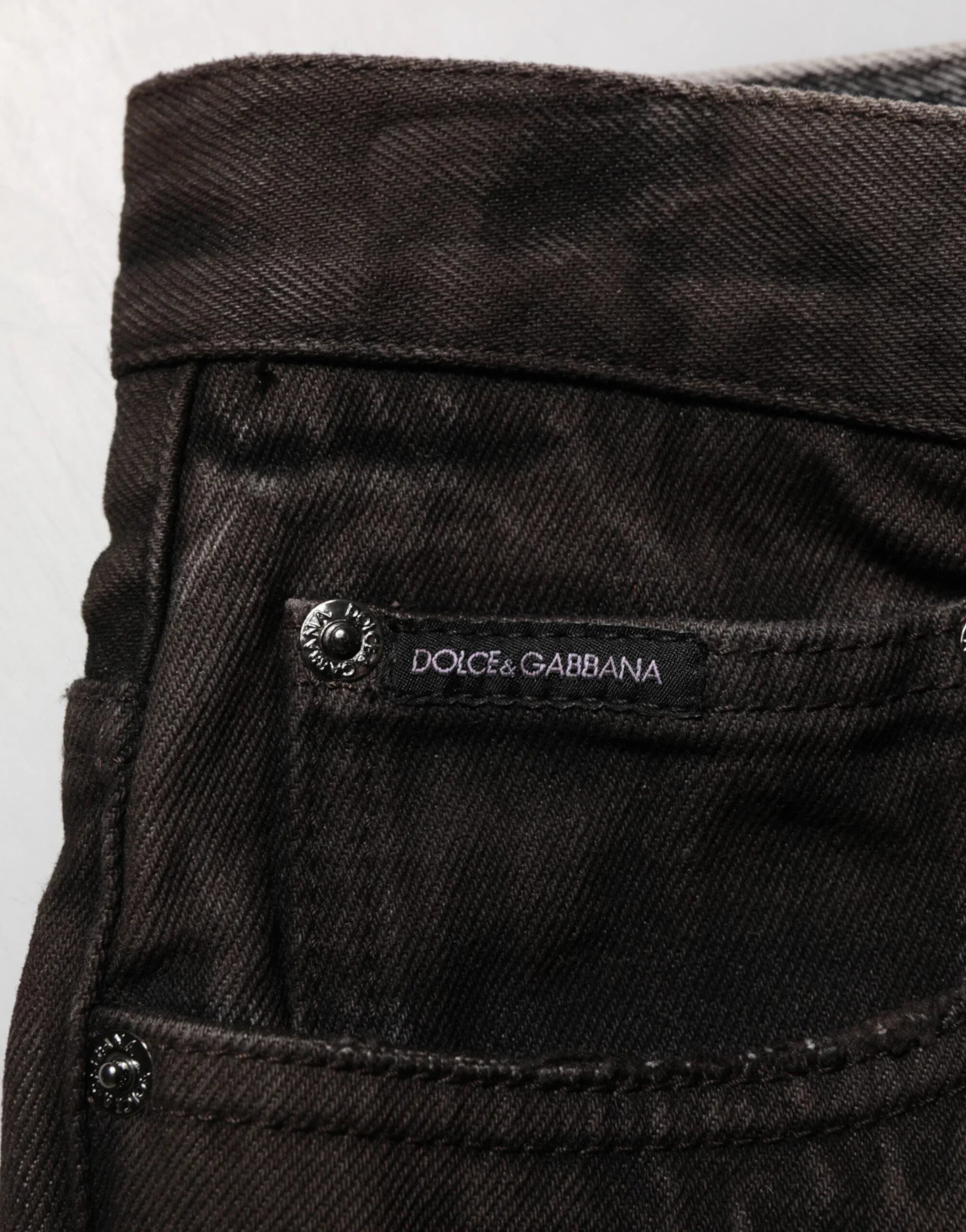 Dolce & Gabbana Black Cotton Tattered Denim Men Bermuda Short - Zeiniez