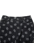 Dolce & Gabbana Black Monogram Denim Cargo Men Bermuda Short - Zeiniez