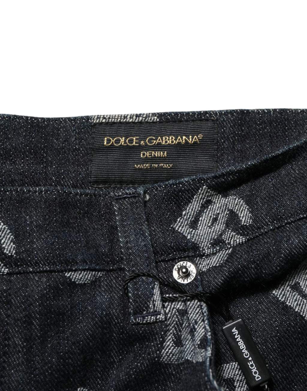 Dolce & Gabbana Black Monogram Denim Cargo Men Bermuda Short - Zeiniez