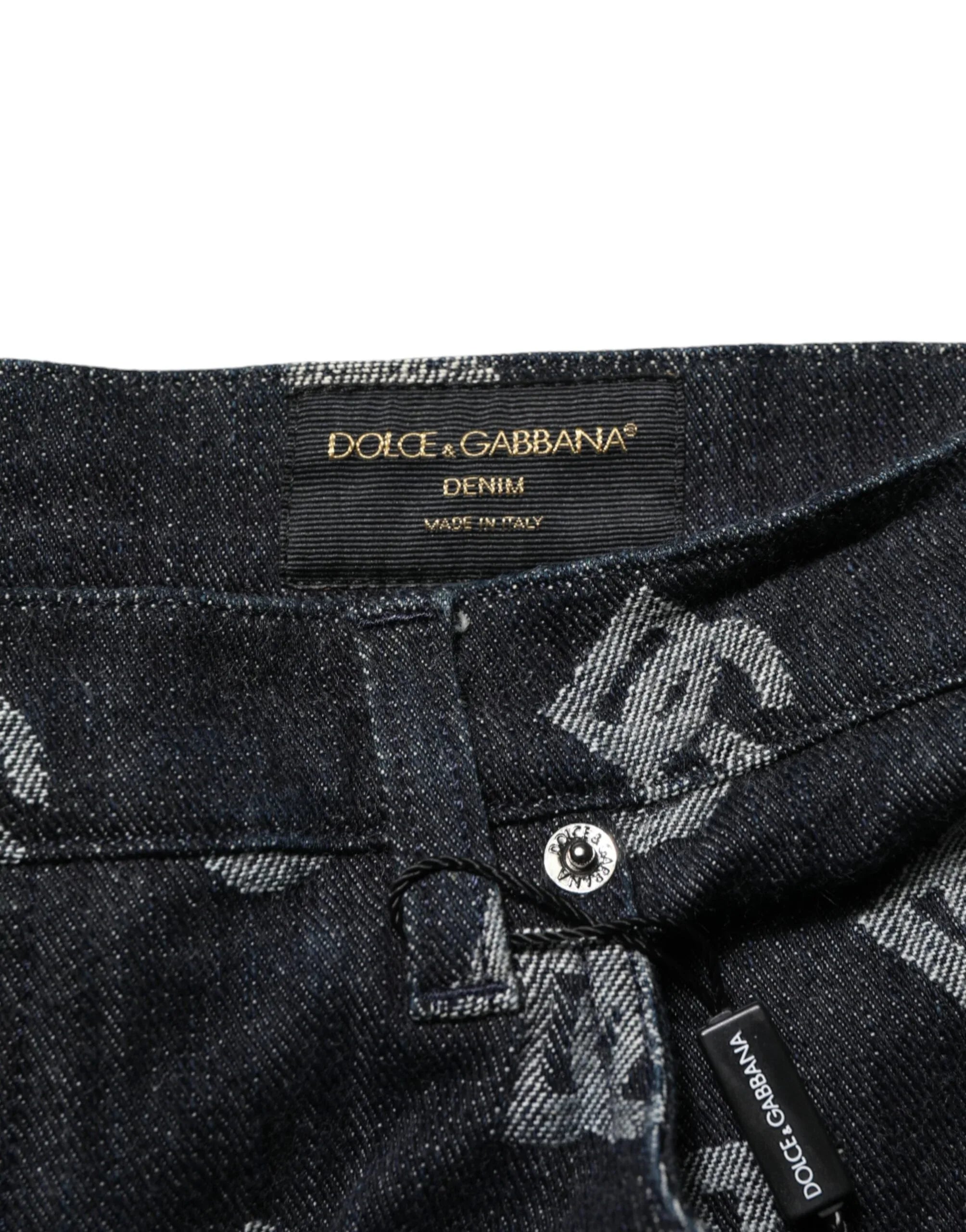Dolce & Gabbana Black Monogram Denim Cargo Men Bermuda Short - Zeiniez
