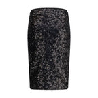 PINKO Black Polyester Midi Skirt