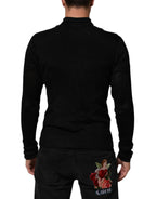Dolce & Gabbana Black Viscose Turtle Neck Pullover Sweater - Zeiniez