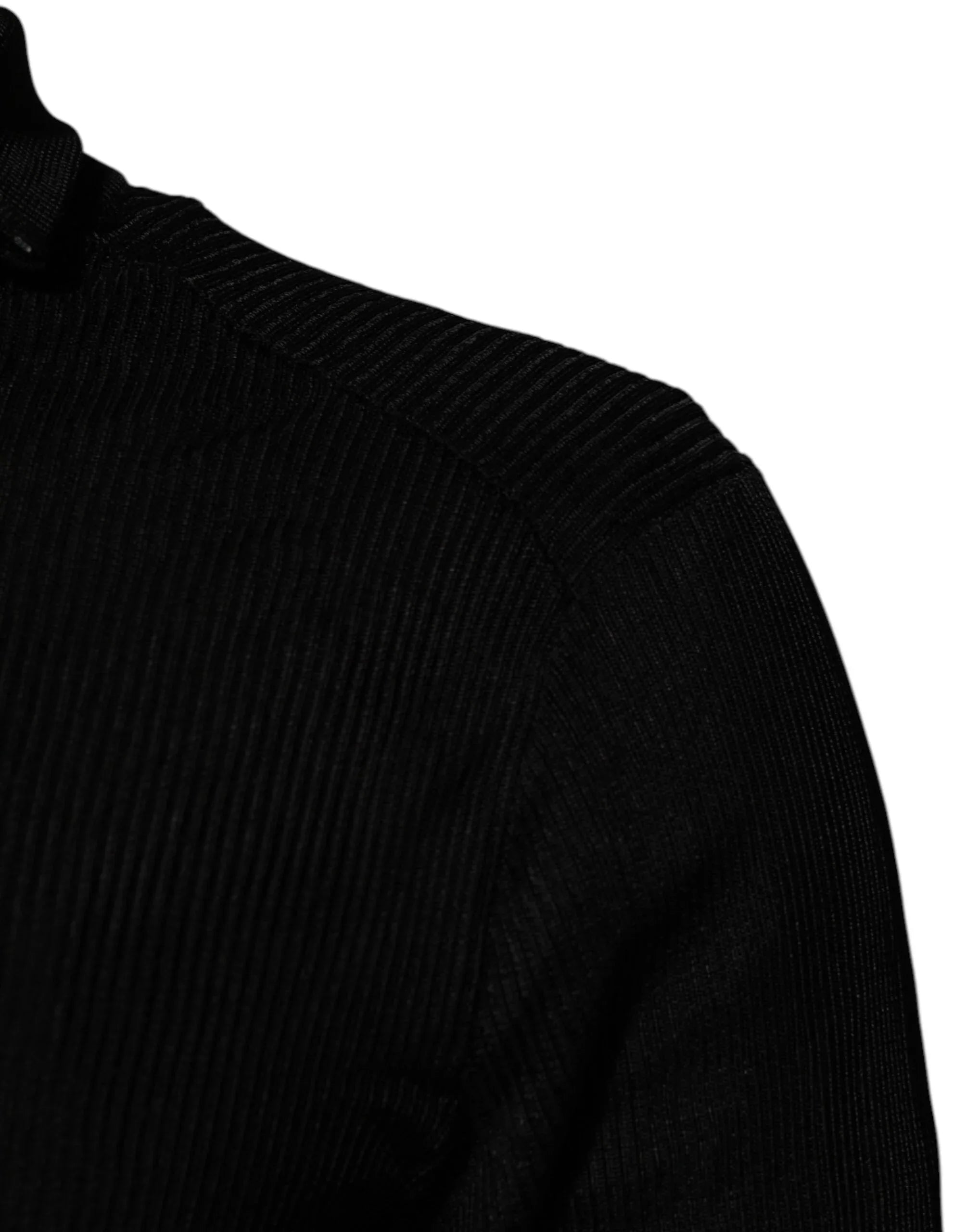 Dolce & Gabbana Black Viscose Turtle Neck Pullover Sweater - Zeiniez