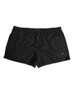 Dolce & Gabbana Black Logo Polyester Beachwear Shorts Swimwear - Zeiniez