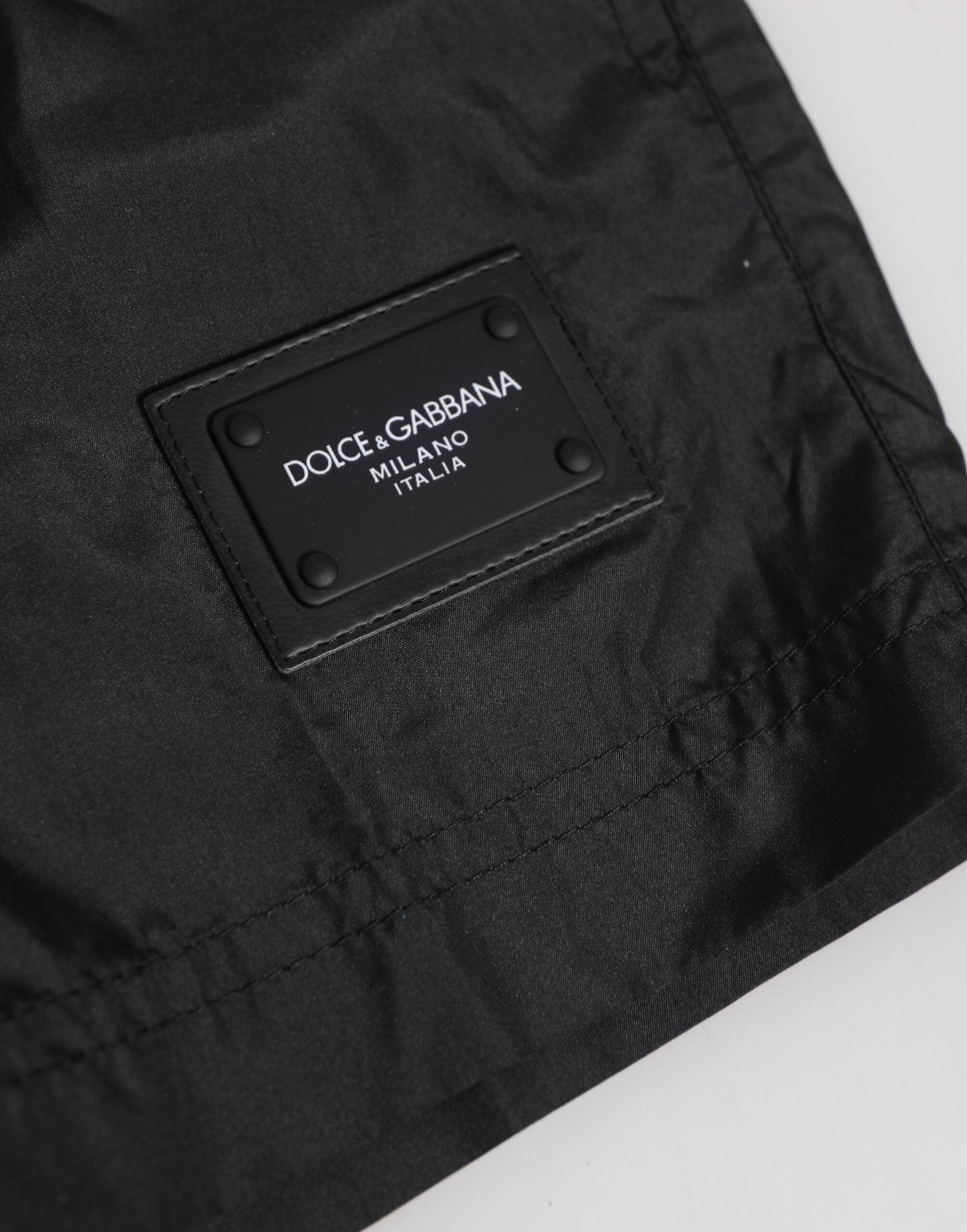 Dolce & Gabbana Black Logo Polyester Beachwear Shorts Swimwear Dolce & Gabbana