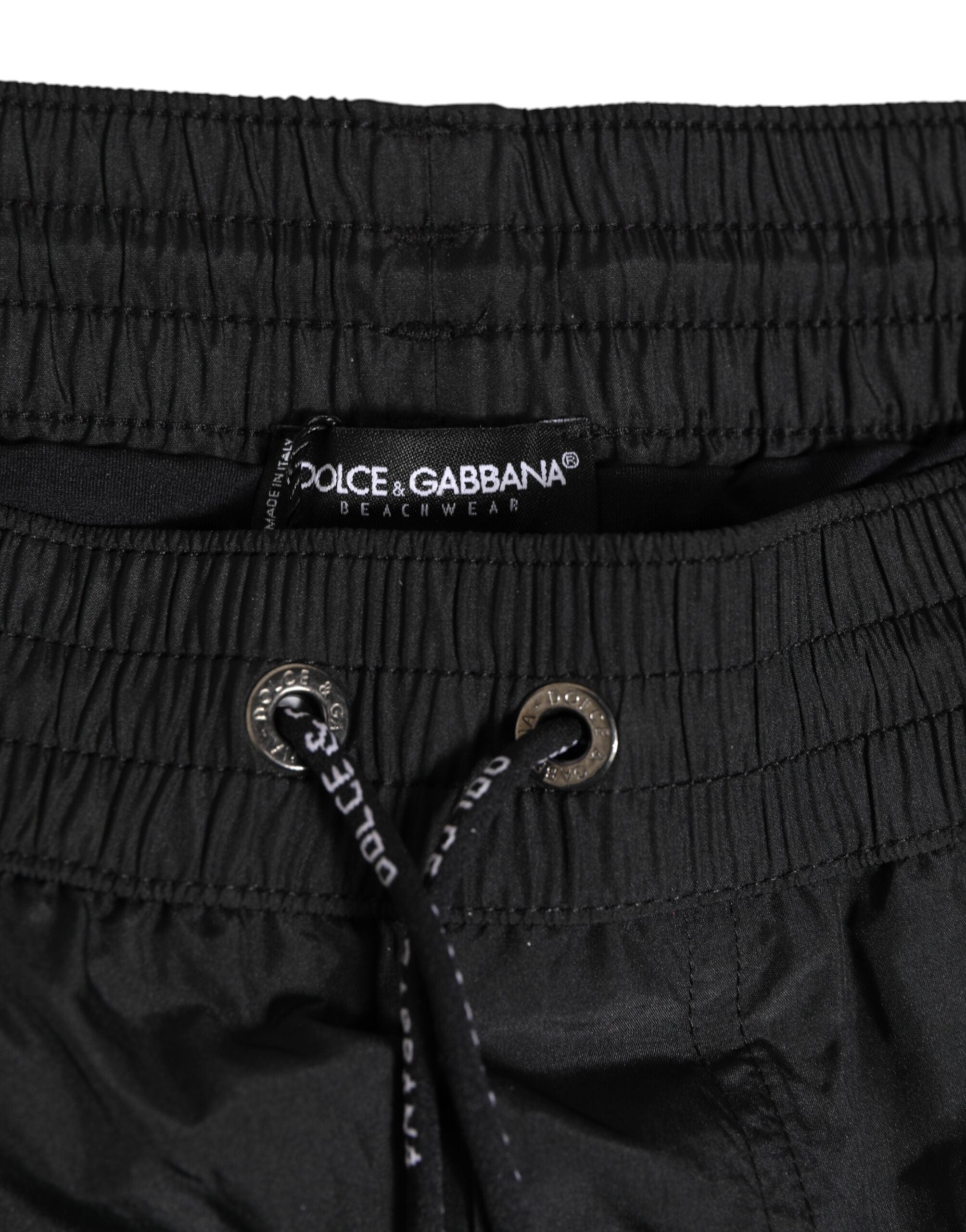 Dolce & Gabbana Black Logo Polyester Beachwear Shorts Swimwear Dolce & Gabbana