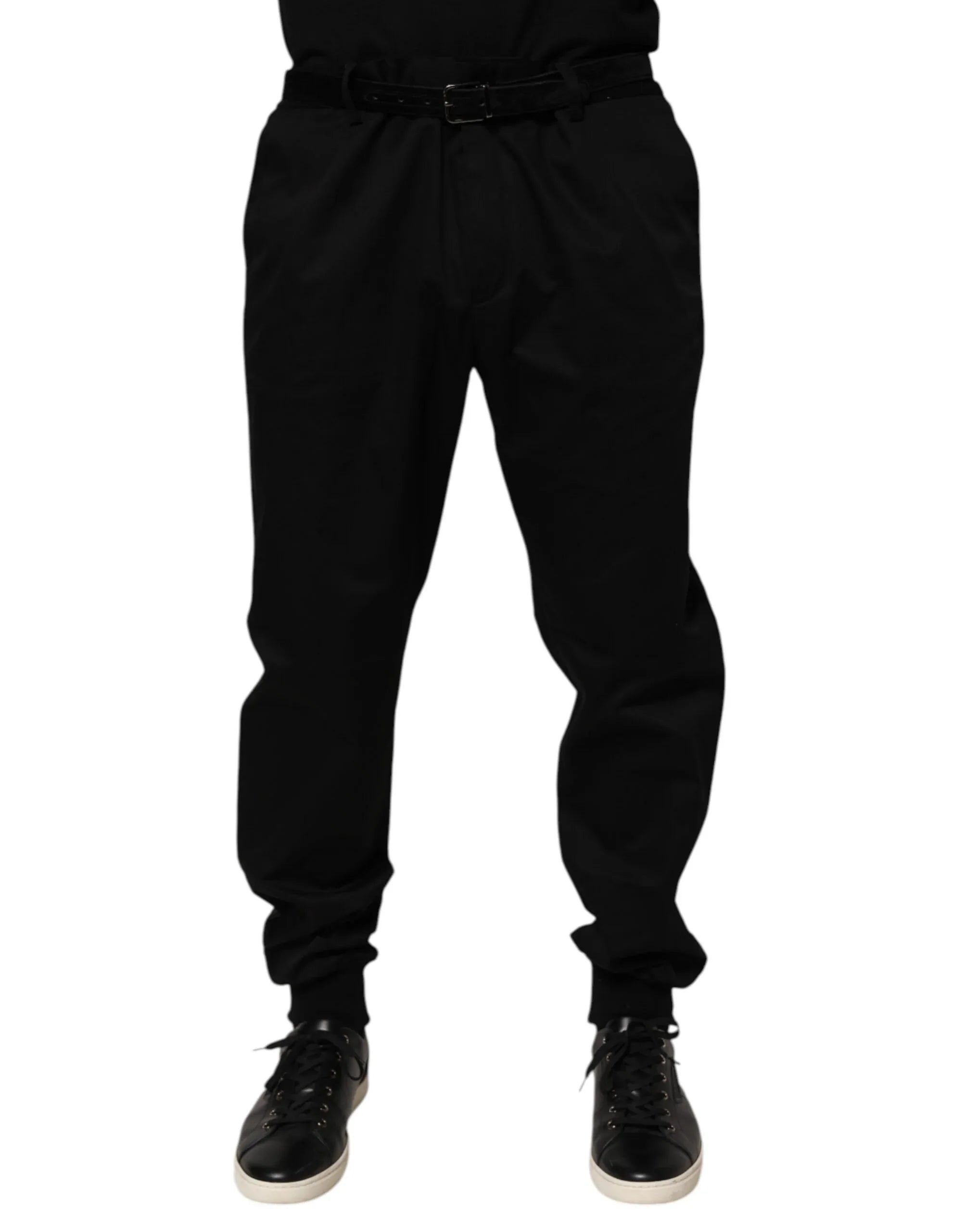 Dolce & Gabbana Black Cotton Stretch Casual Trouser Pants - Zeiniez
