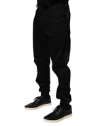 Dolce & Gabbana Black Cotton Stretch Casual Trouser Pants - Zeiniez