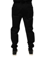 Dolce & Gabbana Black Cotton Stretch Casual Trouser Pants - Zeiniez