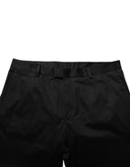 Dolce & Gabbana Black Cotton Stretch Casual Trouser Pants - Zeiniez