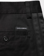 Dolce & Gabbana Black Cotton Stretch Casual Trouser Pants - Zeiniez