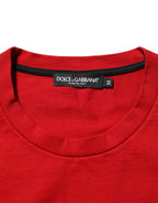 Dolce & Gabbana Red Logo Eye Print Cotton Short Sleeve T-shirt - Zeiniez