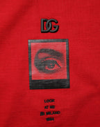 Dolce & Gabbana Red Logo Eye Print Cotton Short Sleeve T-shirt - Zeiniez