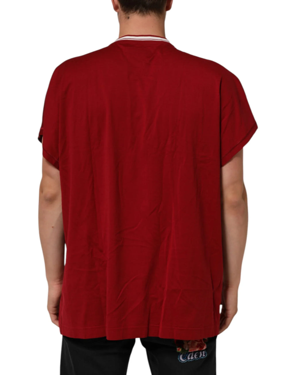 Dolce & Gabbana Maroon LogoCrown Cotton Half Sleeve T-shirt - Zeiniez