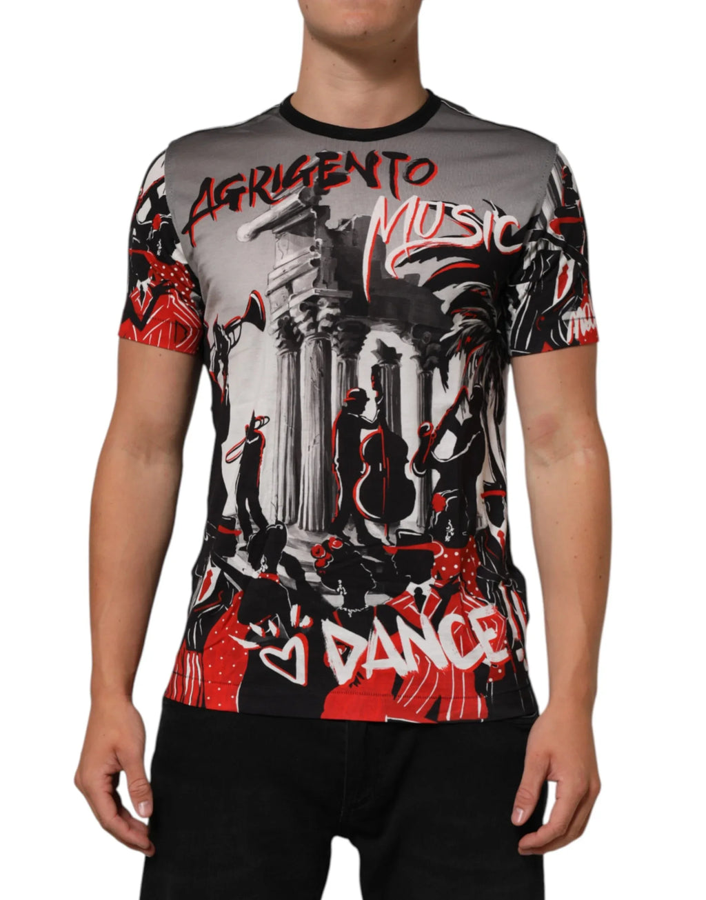 Dolce & Gabbana Multicolor Agrigento Dance Jazz Music Print T-shirt - Zeiniez