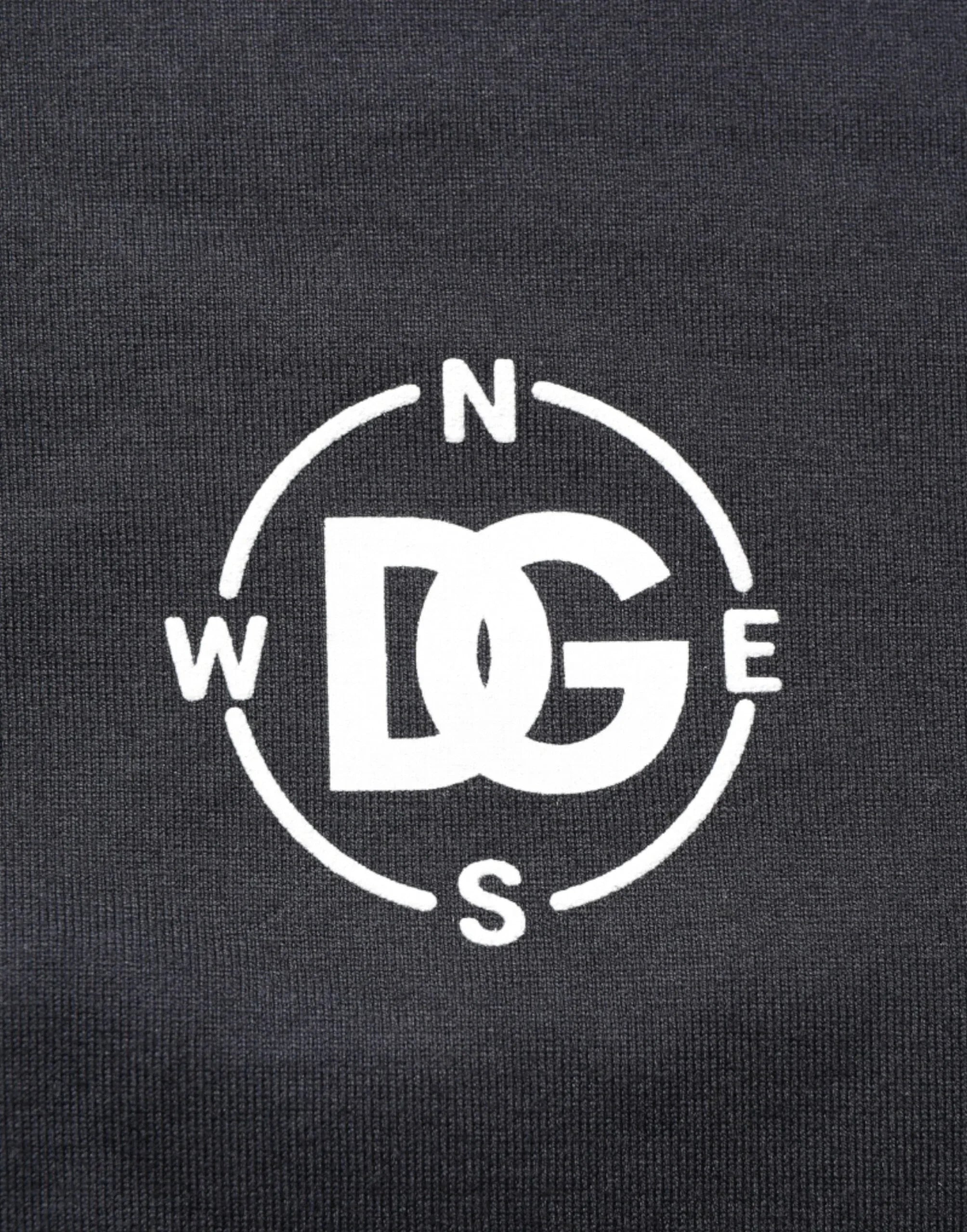 Dolce & Gabbana Black Logo Compass Cotton Crew Neck T-shirt - Zeiniez