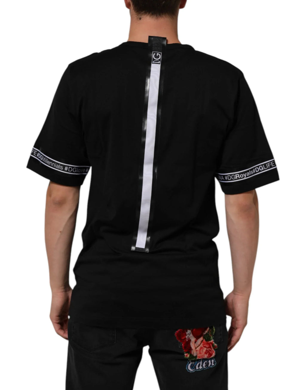 Dolce & Gabbana Black DGRoyals Cotton Men Crew Neck IT T-shirt - Zeiniez