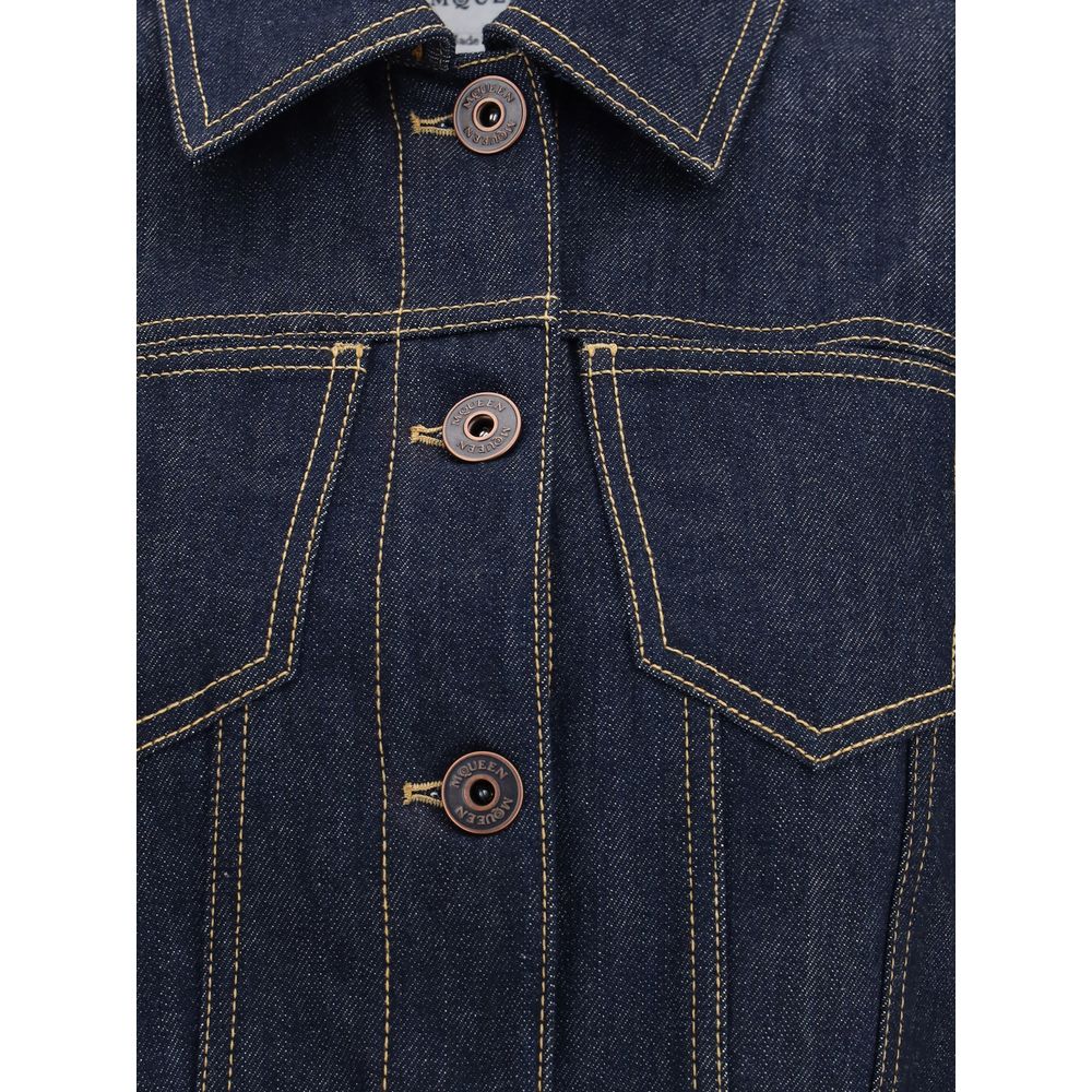 Alexander McQueen Blue Cotton Denim Jacket - Zeiniez