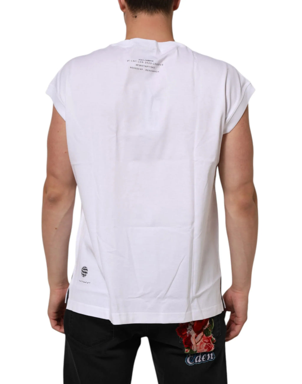 Dolce & Gabbana White Cotton Sleeveless Printed Tank T-shirt - Zeiniez