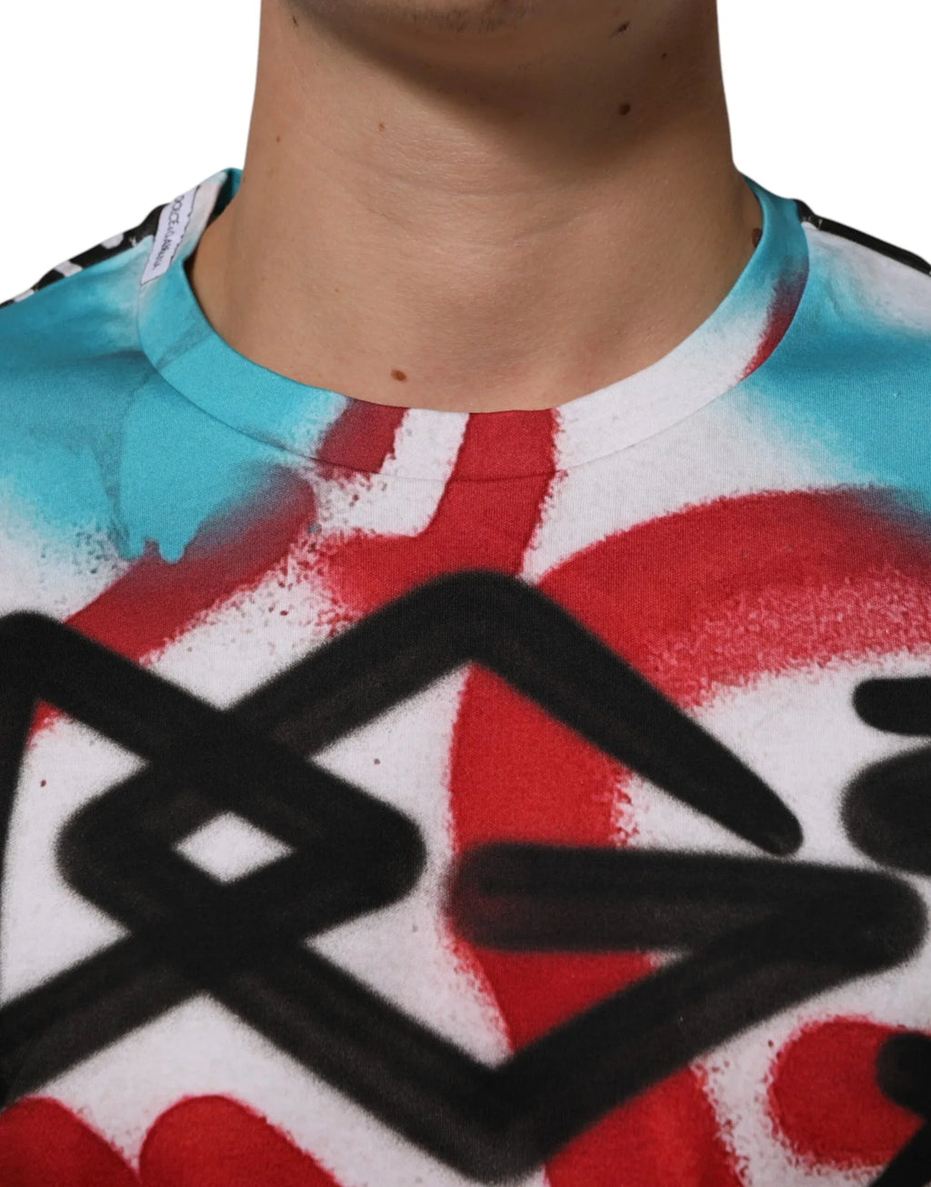Dolce & Gabbana White Graffiti Crew Neck Short Sleeves T-shirt - Zeiniez