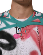 Dolce & Gabbana White Graffiti Crew Neck Short Sleeves T-shirt - Zeiniez