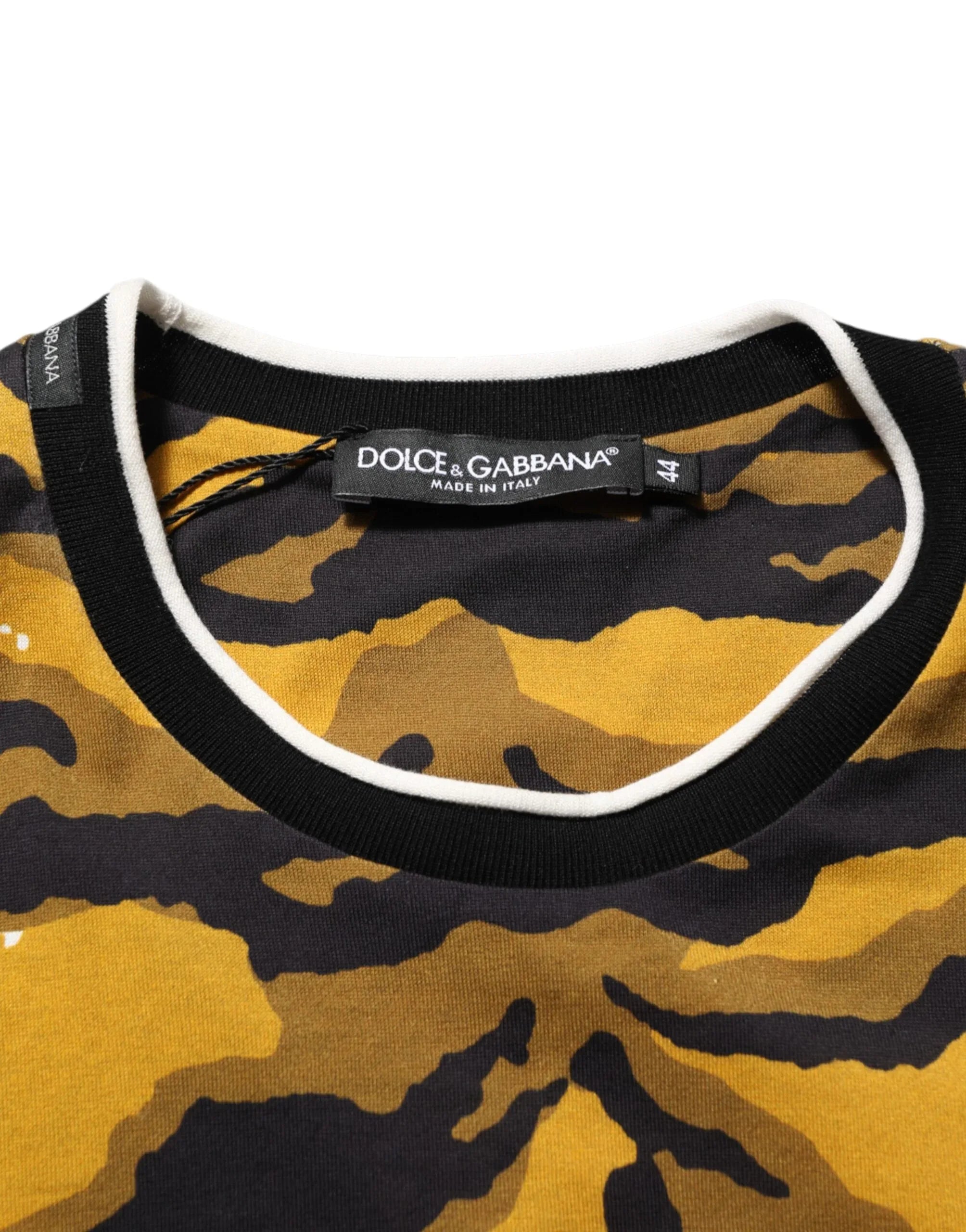 Dolce & Gabbana Multicolor Leopard Palm Leaf Men Crew Neck T-shirt - Zeiniez