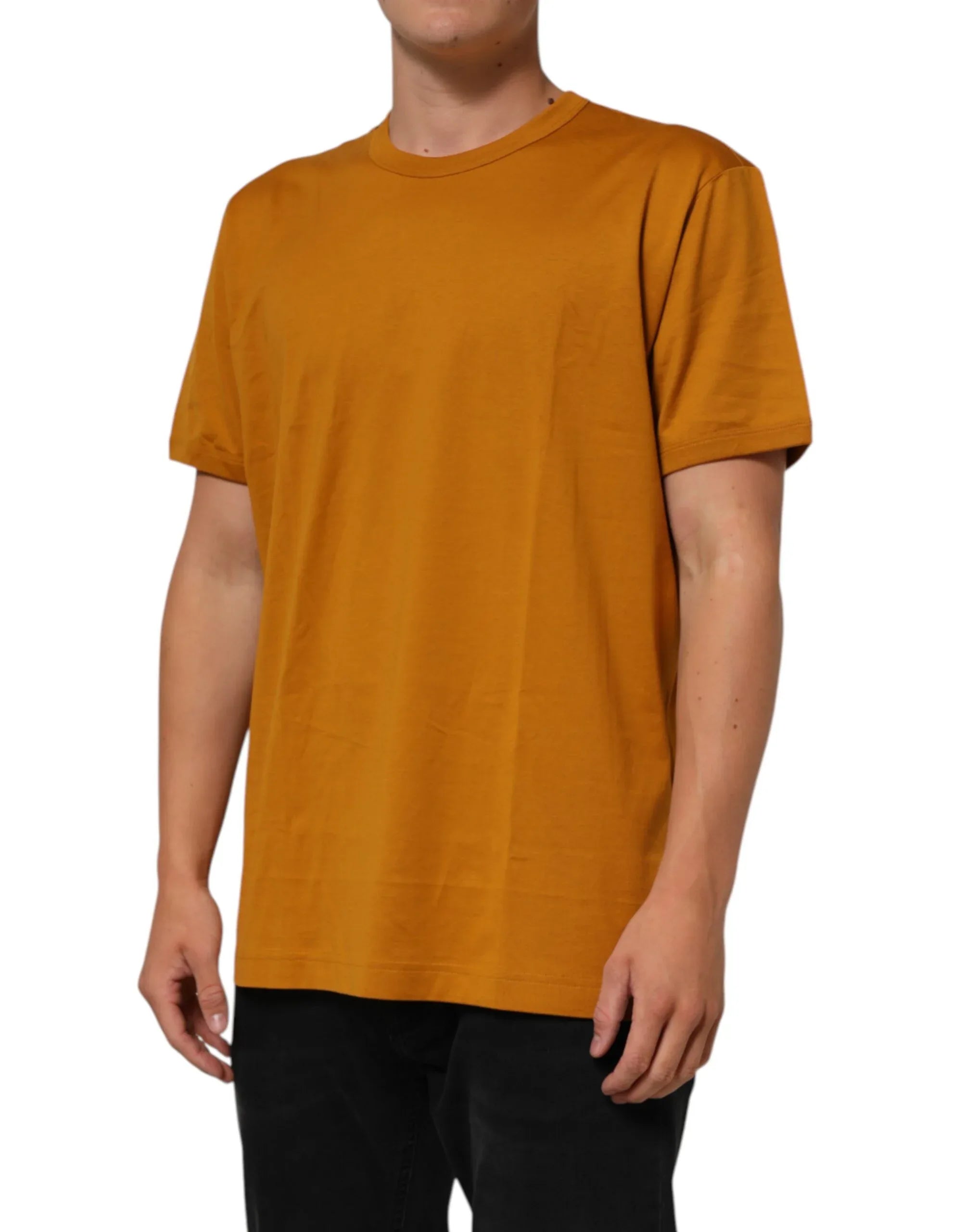 Dolce & Gabbana Golden Brown Crew Neck Short Sleeve T-shirt - Zeiniez