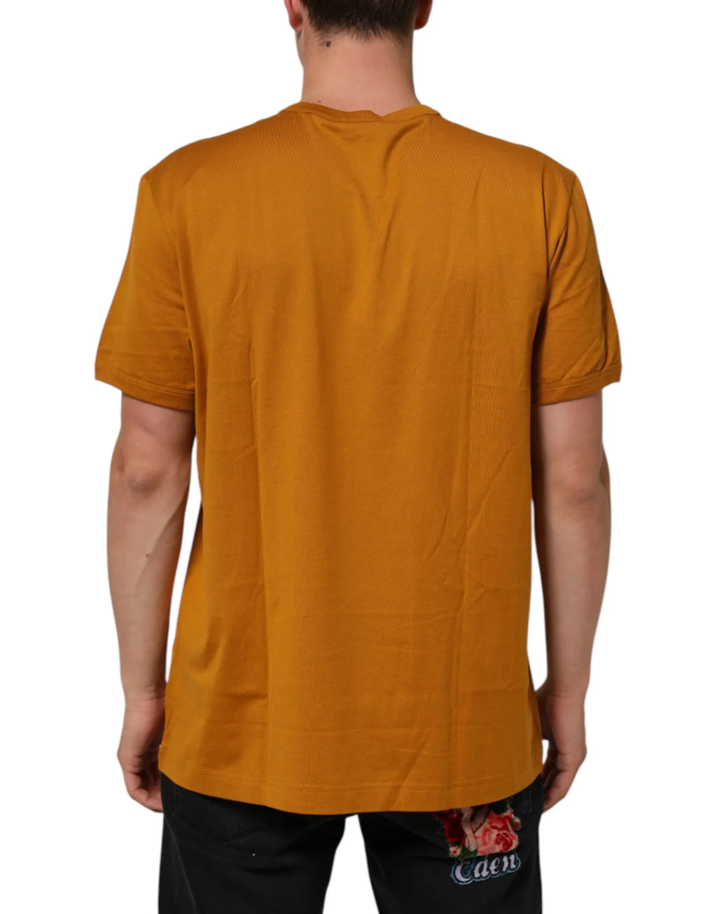 Dolce & Gabbana Golden Brown Crew Neck Short Sleeve T-shirt - Zeiniez