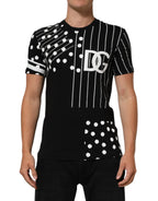 Dolce & Gabbana Black Cotton Polka Dots Round Neck T-shirt - Zeiniez