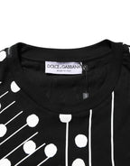 Dolce & Gabbana Black Cotton Polka Dots Round Neck T-shirt - Zeiniez