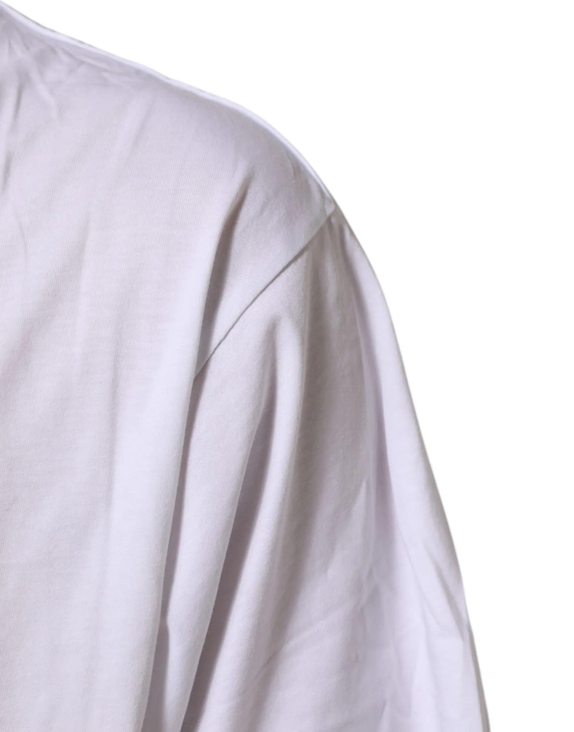 Dolce & Gabbana White Graphic Print Cotton Crew Neck T-shirt - Zeiniez