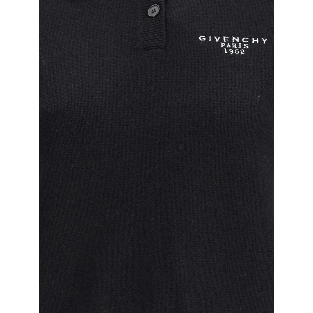 Givenchy Black Wool Polo Shirt - Zeiniez