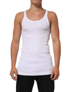 Dolce & Gabbana White Sleeveless Round Neck Tank Top T-shirt - Zeiniez