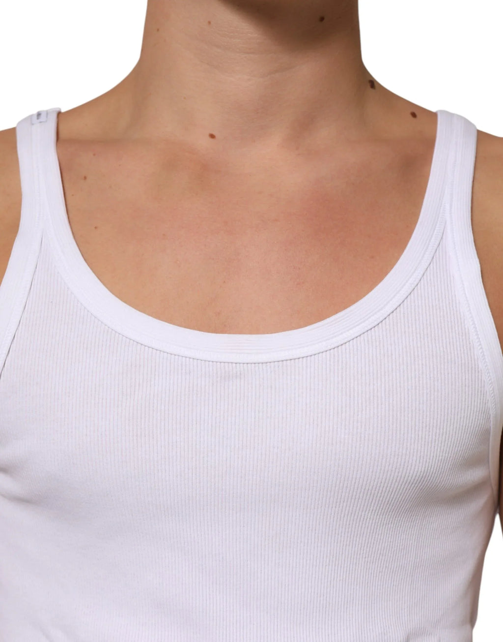 Dolce & Gabbana White Sleeveless Round Neck Tank Top T-shirt - Zeiniez
