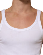 Dolce & Gabbana White Sleeveless Round Neck Tank Top T-shirt - Zeiniez