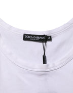Dolce & Gabbana White Sleeveless Round Neck Tank Top T-shirt - Zeiniez