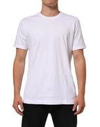 Dolce & Gabbana White Cotton Crew Neck Short Sleeves T-shirt - Zeiniez