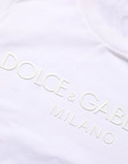 Dolce & Gabbana White Cotton Crew Neck Short Sleeves T-shirt - Zeiniez