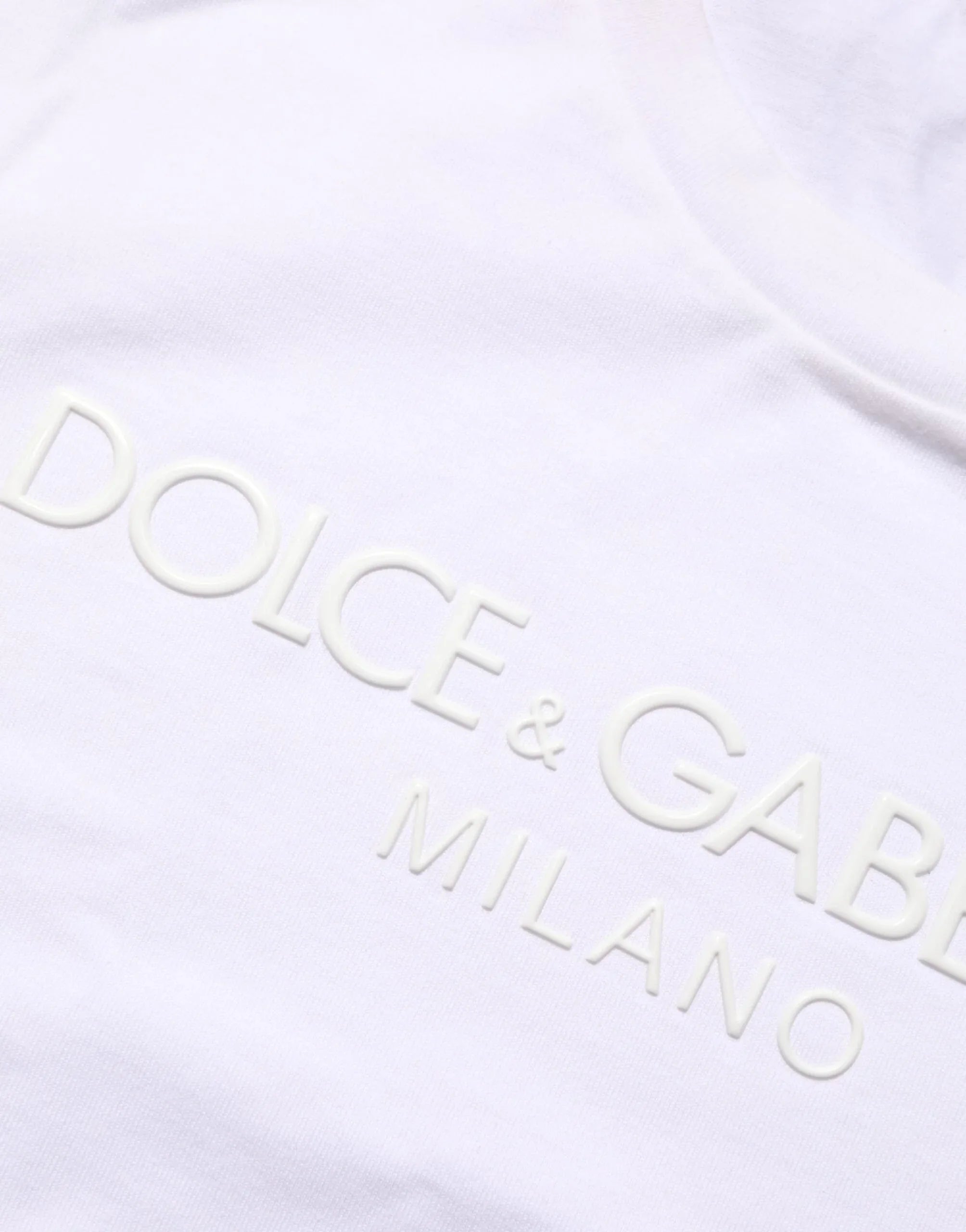 Dolce & Gabbana White Cotton Crew Neck Short Sleeves T-shirt - Zeiniez
