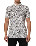 Dolce & Gabbana White Musical Print Collared Polo T-shirt - Zeiniez