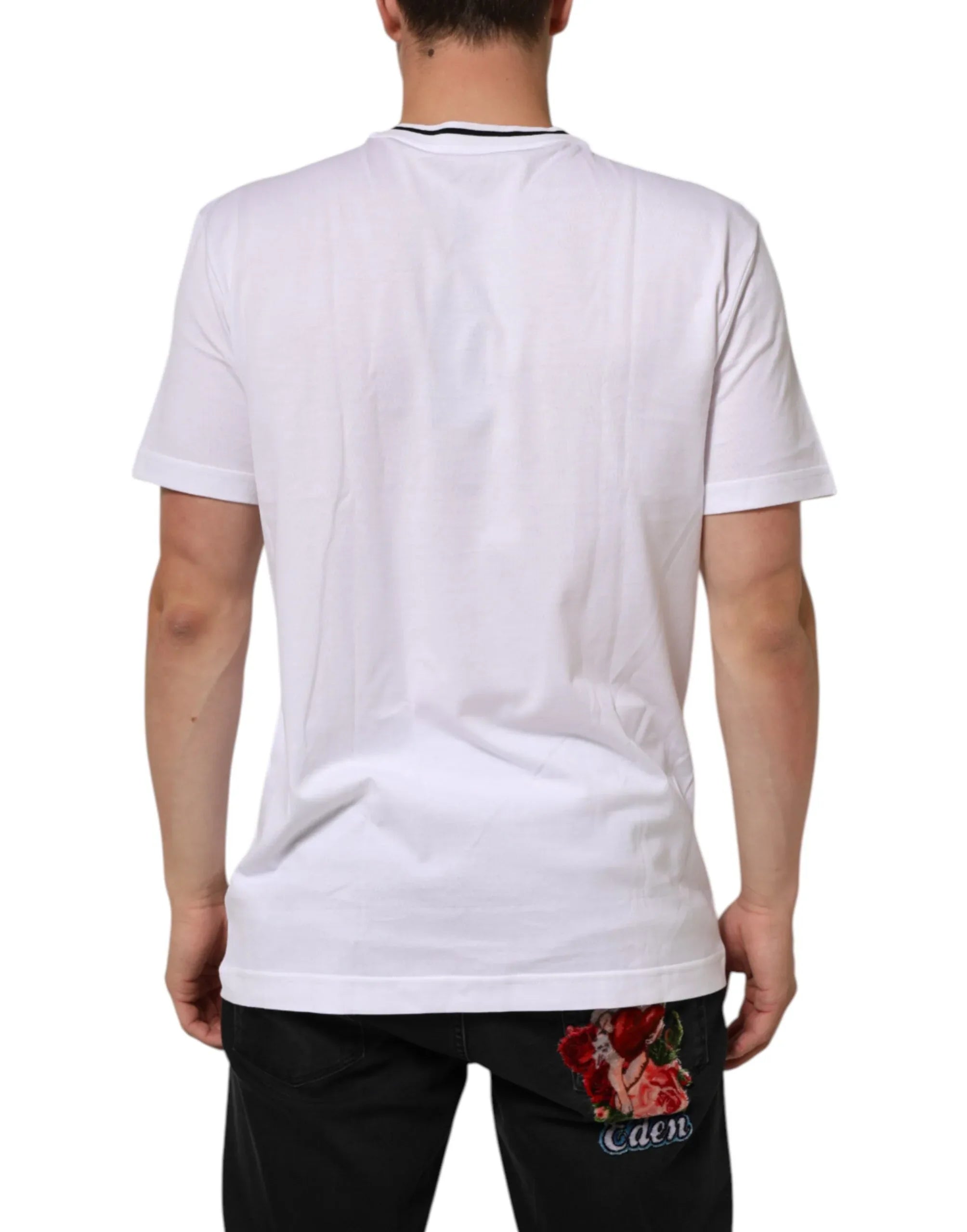 Dolce & Gabbana White Sacred Heart Short Sleeve Men T-shirt - Zeiniez