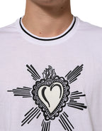 Dolce & Gabbana White Sacred Heart Short Sleeve Men T-shirt - Zeiniez